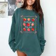 Teaching Is My Jam Strawberry Kinder Team Teacher Comfort Colors Sweatshirt Blue Spruce