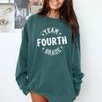 Team Fourth Grade Teacher Student Back To School 4th Grade Comfort Colors Sweatshirt Blue Spruce