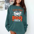 Team Para Boo Crew Halloween Ghost Paraprofessional Teacher Comfort Colors Sweatshirt Blue Spruce