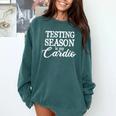 Testing Season Is My Cardio Teacher Test Day Comfort Colors Sweatshirt Blue Spruce