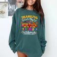 Thankful For My 1st Grade Turkeys Thanksgiving Teacher Fall Comfort Colors Sweatshirt Blue Spruce