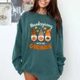 Thanksgiving Shirts For Women With My Gnomies Teachers Gnome Comfort Colors Sweatshirt Blue Spruce