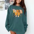 Thanksgiving Teacher Pencil Bow One Thankful Teacher Fall Comfort Colors Sweatshirt Blue Spruce