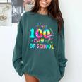 Tie Dye Happy 100th Day Of School Teacher Student 100 Days Comfort Colors Sweatshirt Blue Spruce
