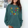 Tiny Human Security Preschool Childcare Teacher Babysitters Comfort Colors Sweatshirt Blue Spruce