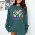 Tiny Human Tamer Watercolor Rainbow Daycare Teacher Comfort Colors Sweatshirt Blue Spruce Tiny Human Tamer Watercolor Rainbow Daycare Teacher Comfort Colors Sweatshirt Blue Spruce