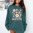 TK Vibes Back To School TK Girl Kid TK Team TK Teacher Women Comfort Colors Sweatshirt Blue Spruce