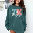 TK Vibes Back To School Teachers Students TK Team Comfort Colors Sweatshirt Blue Spruce