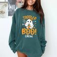 Toddler Boo Crew Babysitters Daycare Teacher Halloween Party Comfort Colors Sweatshirt Blue Spruce
