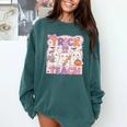 Trick Or Teach Retro Halloween Teacher Look Comfort Colors Sweatshirt Blue Spruce