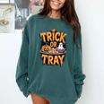 Trick Or Tray Halloween Cafeteria Teacher School Comfort Colors Sweatshirt Blue Spruce Trick Or Tray Halloween Cafeteria Teacher School Comfort Colors Sweatshirt Blue Spruce