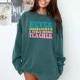 Never Underestimate A Public School Teacher Groovy Women Comfort Colors Sweatshirt Blue Spruce Never Underestimate A Public School Teacher Groovy Women Comfort Colors Sweatshirt Blue Spruce