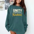 Unity Kindness Shirt Women Teachers Kids Unity Day Orange Comfort Colors Sweatshirt Blue Spruce