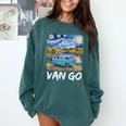 Van Go Retro Vanlife Art Teacher Comfort Colors Sweatshirt Blue Spruce