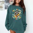 Weird Teachers Build Character Raccoon Colourful Floral Comfort Colors Sweatshirt Blue Spruce