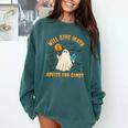 Will Give Math Advice For Candy Math Ghost Teacher Halloween Comfort Colors Sweatshirt Blue Spruce