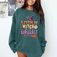 Which Witch Is Which Halloween English Teacher Comfort Colors Sweatshirt Blue Spruce