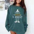 Which Witch Is Which Halloween Grammar Teacher Costume Comfort Colors Sweatshirt Blue Spruce