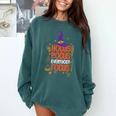 Witchy Halloween Hocus Pocus Everybody Focus Teacher Pumpkin Comfort Colors Sweatshirt Blue Spruce