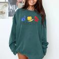 Women Art Teacher Back To School Artist Primary Color Theory Comfort Colors Sweatshirt Blue Spruce