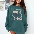 Women Science Teacher Moon Phases Scientist Back To School Comfort Colors Sweatshirt Blue Spruce