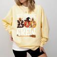 1st Grade Boo Crew Cute Ghost Halloween Teacher Kids Comfort Colors Sweatshirt Butter