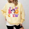 1st Grade Boo Crew Halloween First Grade Halloween Teacher Comfort Colors Sweatshirt Butter