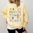 ABC Animals Alphabet Graphic Boys Girls Kindergarten Teacher Comfort Colors Sweatshirt Butter