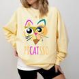 Abstract Cat Art Picatsso Shirt For Art Teachers Comfort Colors Sweatshirt Butter