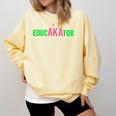Aka Educator Educators & Teacher Crew School Squad Comfort Colors Sweatshirt Butter