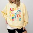 Alphabet Hi Back To School ABC Pre K Kindergarten Teacher Comfort Colors Sweatshirt Butter Alphabet Hi Back To School ABC Pre K Kindergarten Teacher Comfort Colors Sweatshirt Butter