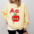 A Is For Apple Pre-K Kindergarten Teacher Student Comfort Colors Sweatshirt Butter