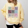 Art Teacher Life Retro Groovy Teaching Future Artists Comfort Colors Sweatshirt Butter