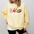 Art Teacher Peace Love Art For Artists And Painters Comfort Colors Sweatshirt Butter