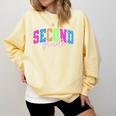 Back To School Neon Checkered Second Grade Colorful Teacher Comfort Colors Sweatshirt Butter Back To School Neon Checkered Second Grade Colorful Teacher Comfort Colors Sweatshirt Butter
