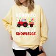 Back To School Teacher Farming Tractor Farmer Kids 100th Day Comfort Colors Sweatshirt Butter Back To School Teacher Farming Tractor Farmer Kids 100th Day Comfort Colors Sweatshirt Butter