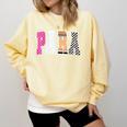 Back To School Teacher Para Preppy Checkered Para Life Comfort Colors Sweatshirt Butter