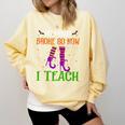 My Broom Broke So Now I Teach Teacher Witch Halloween Comfort Colors Sweatshirt Butter