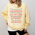 Christmas Alphabet Candy Cane Teachers Students Candy Cane For Men Women Kids Comfort Colors Sweatshirt Butter Christmas Alphabet Candy Cane Teachers Students Candy Cane For Men Women Kids Comfort Colors Sweatshirt Butter
