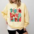 Christmas Coquette Bow Teacher Teach Love Inspire Comfort Colors Sweatshirt Butter Christmas Coquette Bow Teacher Teach Love Inspire Comfort Colors Sweatshirt Butter