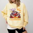 Way To Classroom Halloween Witch Three Cute Sloths Teacher Comfort Colors Sweatshirt Butter Way To Classroom Halloween Witch Three Cute Sloths Teacher Comfort Colors Sweatshirt Butter