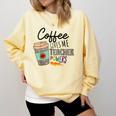 Coffee Gives Me Teacher Power Teacher Elementary Women Comfort Colors Sweatshirt Butter