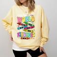 Color The World With Kindness Teacher Back To School Comfort Colors Sweatshirt Butter Color The World With Kindness Teacher Back To School Comfort Colors Sweatshirt Butter