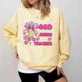 Created By God Called To Teacher Jesus Christian Teacher Comfort Colors Sweatshirt Butter