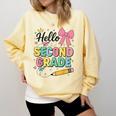 Cute Hello Second Grade Back To School Coquette Teacher Girl Comfort Colors Sweatshirt Butter Cute Hello Second Grade Back To School Coquette Teacher Girl Comfort Colors Sweatshirt Butter