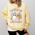 Daycare Boo Crew Groovy Halloween Floral Ghost Kid Teacher Comfort Colors Sweatshirt Butter Daycare Boo Crew Groovy Halloween Floral Ghost Kid Teacher Comfort Colors Sweatshirt Butter