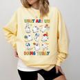 What Are We Doing Today Ghost PE Teacher Team Halloween Comfort Colors Sweatshirt Butter