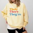 English Teacher Their There Theyre Grammar Men Women Comfort Colors Sweatshirt Butter