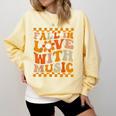 Fall In Love With Music Groovy Thanksgiving Music Teacher Men Women Girls Kids Comfort Colors Sweatshirt Butter Fall In Love With Music Groovy Thanksgiving Music Teacher Men Women Girls Kids Comfort Colors Sweatshirt Butter