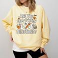 Are You Fall O Ween Directions Halloween Teacher Ghosts Comfort Colors Sweatshirt Butter